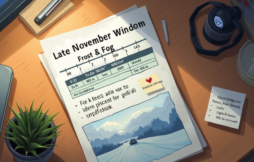 Перші морози й тумани: як планувати вікна робіт наприкінці листопада
